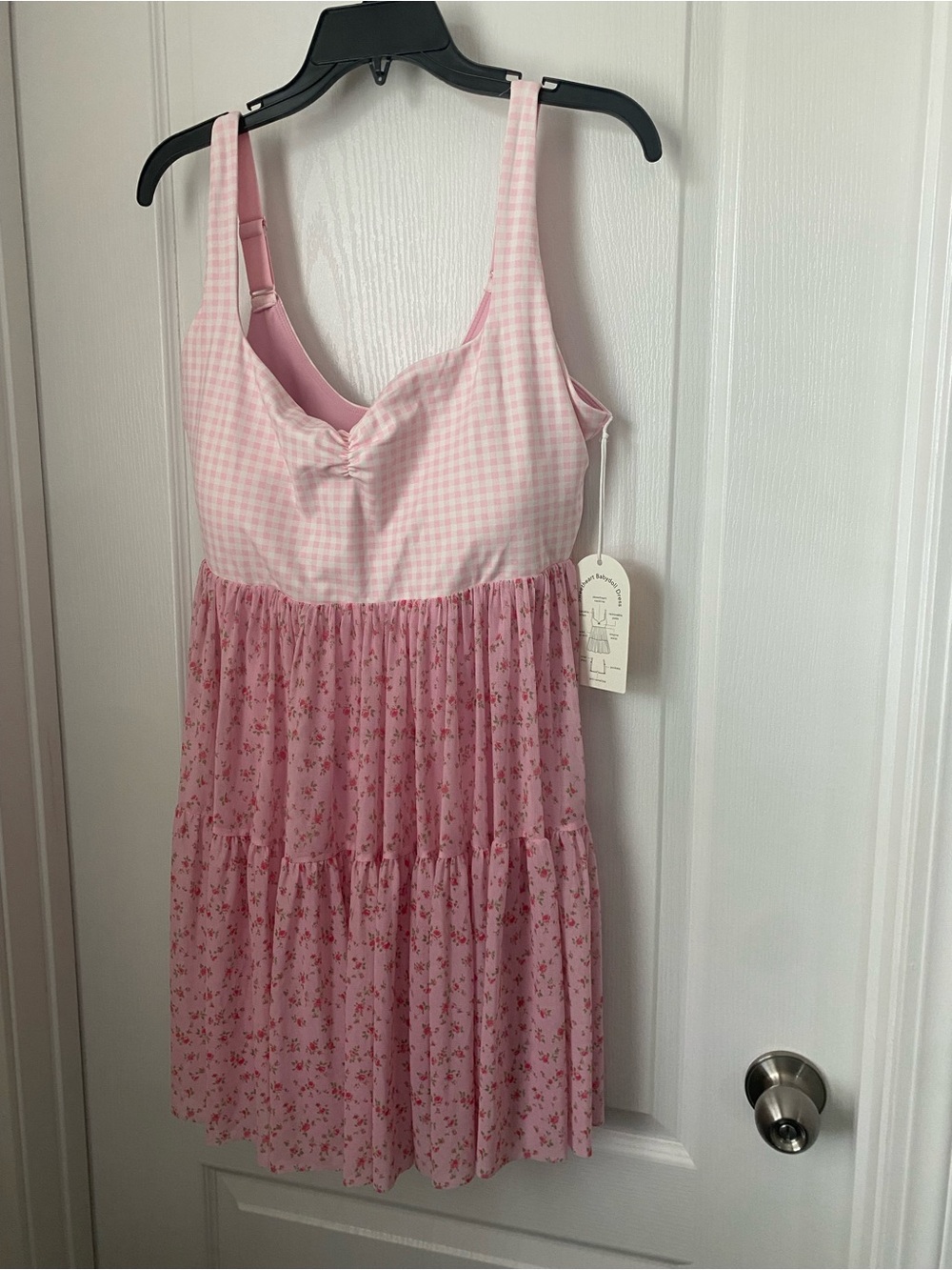 Pink Gingham & Floral Women’s Skort Dress